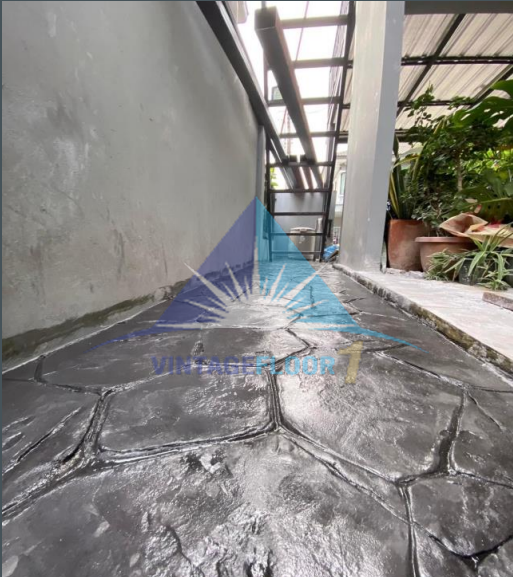 งานแสตมป์ลายคอนกรีต โครงการบ้านจัดสรร DELIGHT วงเวียน-วัชรพล